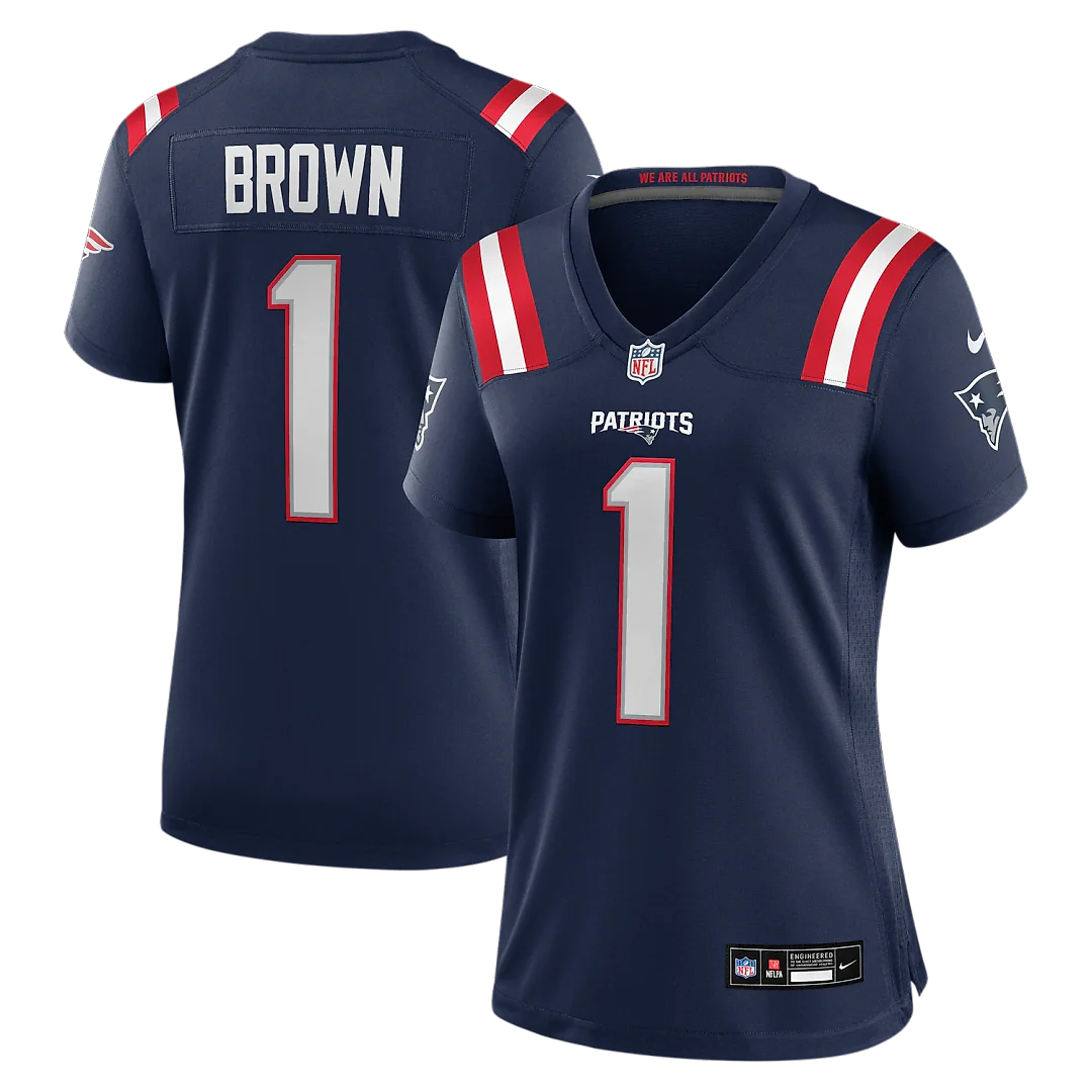 Zennovawear A.J. Brown New England Patriots Women's Game Jersey - Navy