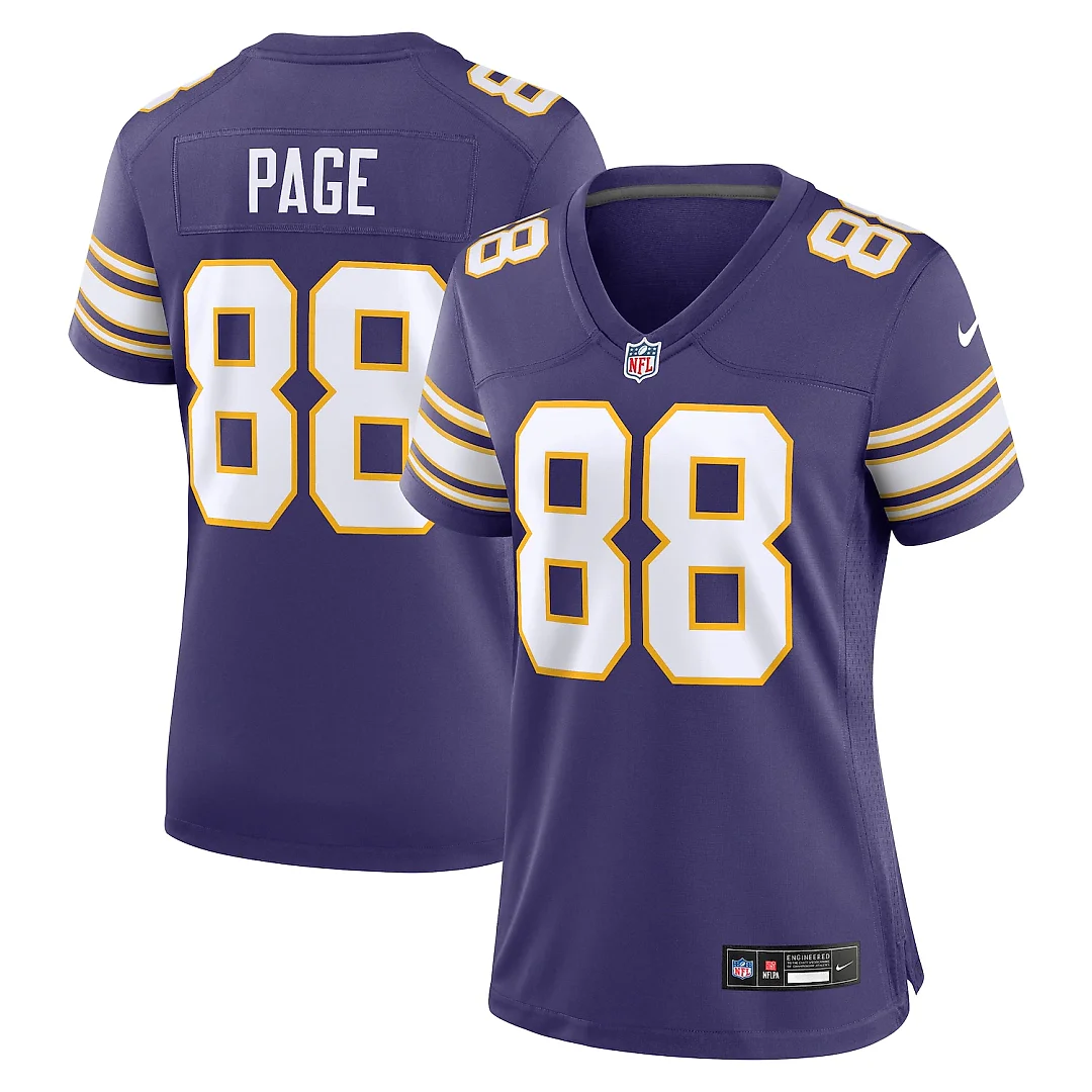 Zennovawear Alan Page Minnesota Vikings Women's Classic Retired Player Jersey - Purple
