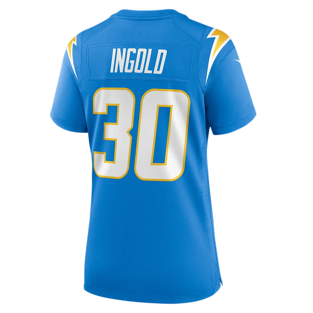 Zennovawear Alec Ingold Los Angeles Chargers Women's Team Game Jersey - Powder Blue