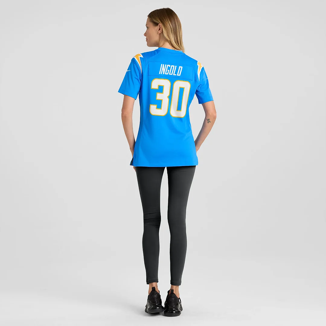 Zennovawear Alec Ingold Los Angeles Chargers Women's Team Game Jersey - Powder Blue
