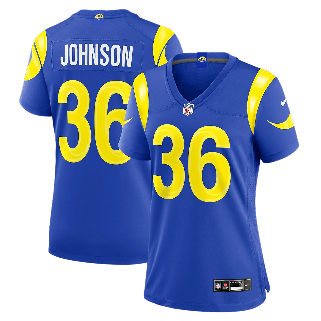 Zennovawear Alex Johnson Los Angeles Rams Women's Team Game Jersey - Royal