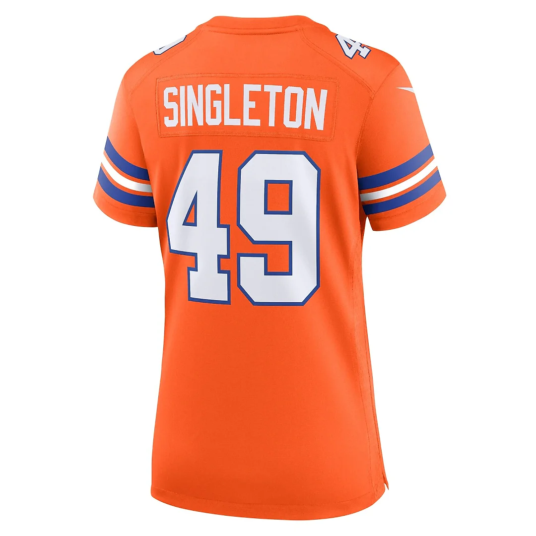 Zennovawear Alex Singleton Denver Broncos Women's Alternate Game Jersey - Orange