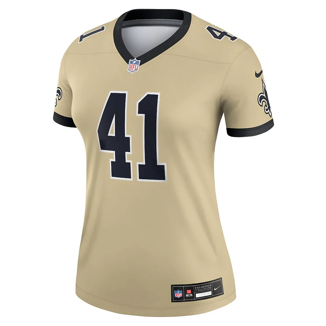 Zennovawear Alvin Kamara New Orleans Saints Women's Gameday Golds Alternate Legend Player Performance Top - Gold