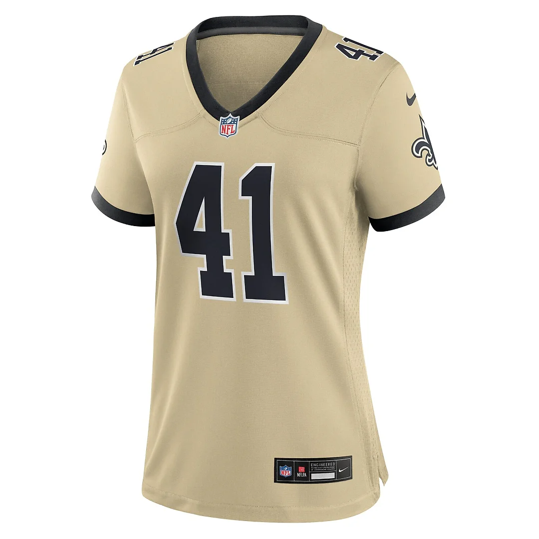 Zennovawear Alvin Kamara New Orleans Saints Women's Gameday Golds Alternate Game Player Jersey - Gold