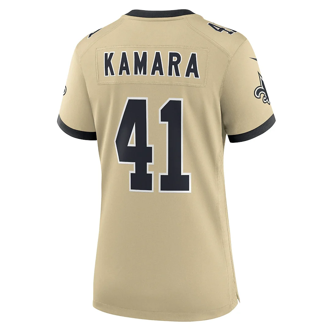 Zennovawear Alvin Kamara New Orleans Saints Women's Gameday Golds Alternate Game Player Jersey - Gold