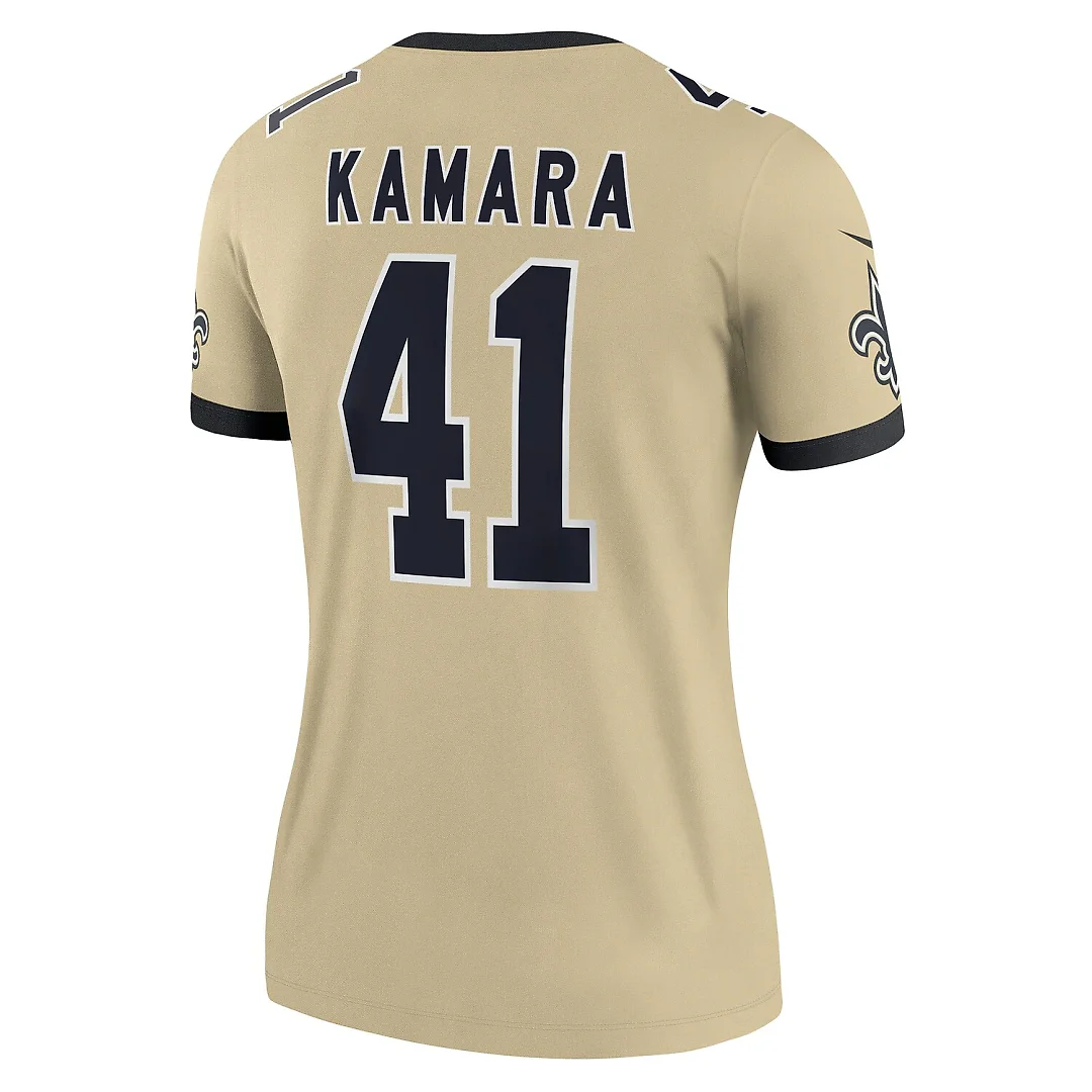 Zennovawear Alvin Kamara New Orleans Saints Women's Gameday Golds Alternate Legend Player Performance Top - Gold