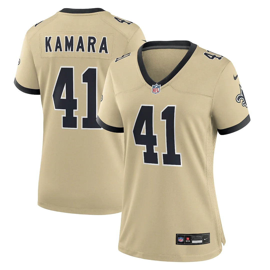 Zennovawear Alvin Kamara New Orleans Saints Women's Gameday Golds Alternate Game Player Jersey - Gold