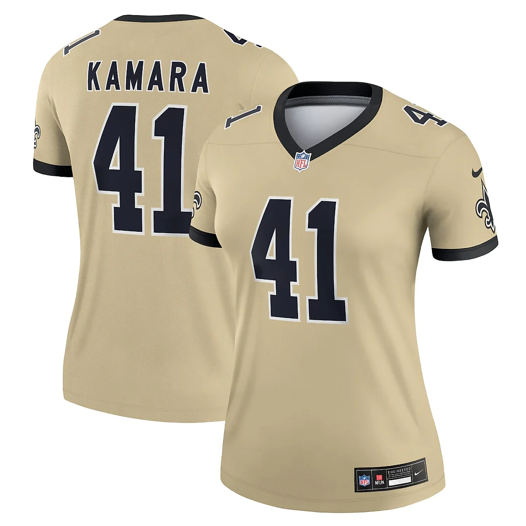 Zennovawear Alvin Kamara New Orleans Saints Women's Gameday Golds Alternate Legend Player Performance Top - Gold