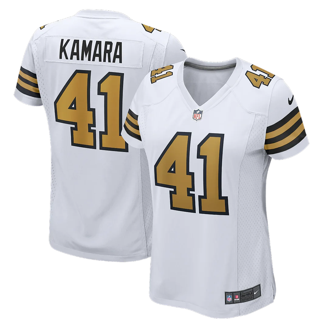 Zennovawear Alvin Kamara New Orleans Saints Women's Alternate Game Player Jersey - White