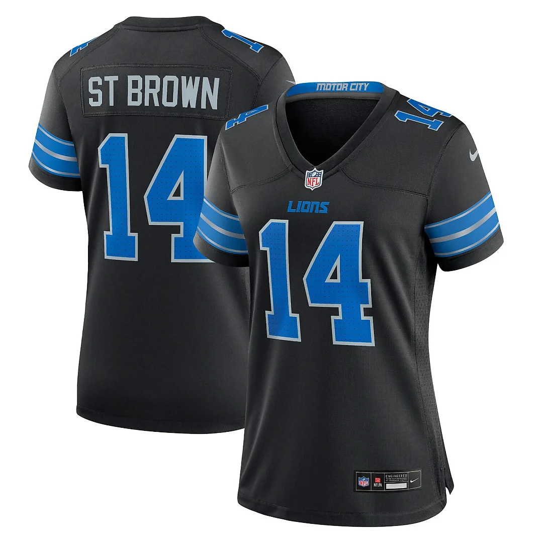 Zennovawear Amon-Ra St. Brown Detroit Lions Women's 2nd Alternate Game Jersey - Black