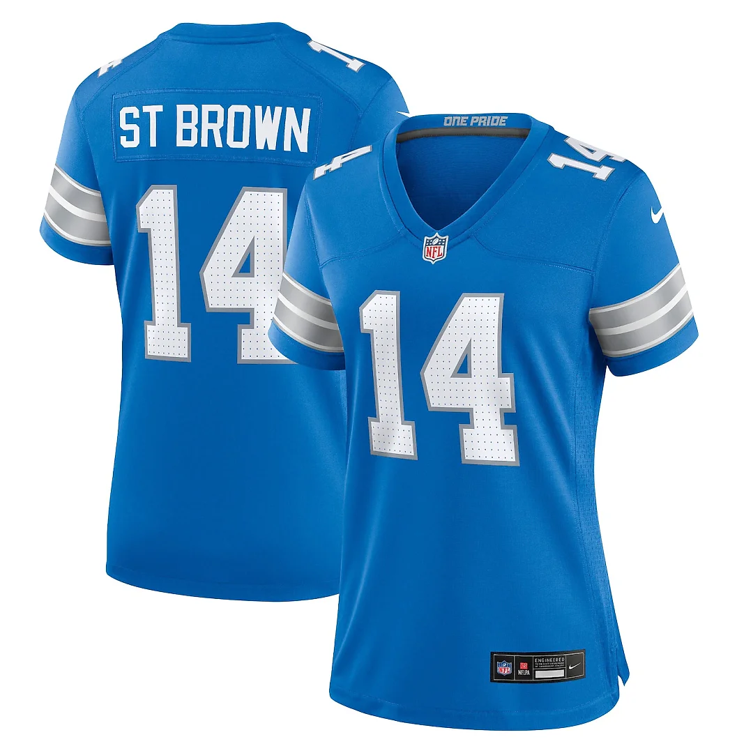 Zennovawear Amon-Ra St. Brown Detroit Lions Women's Team Game Jersey - Blue