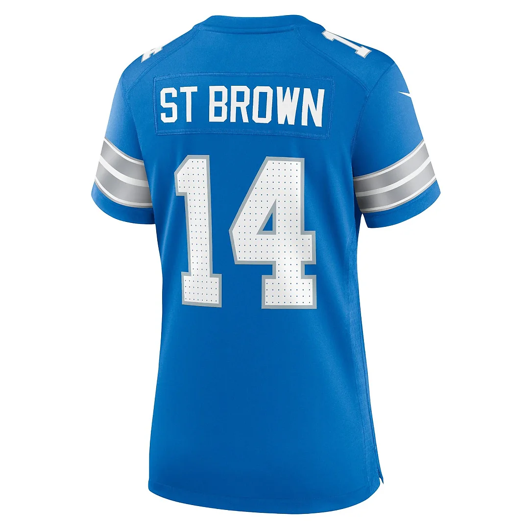 Zennovawear Amon-Ra St. Brown Detroit Lions Women's Team Game Jersey - Blue