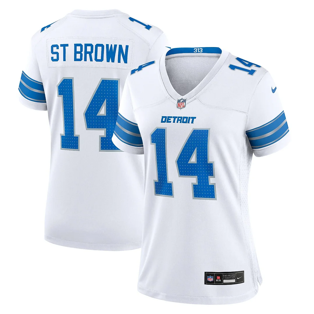 Zennovawear Amon-Ra St. Brown Detroit Lions Women's White Game Jersey - White