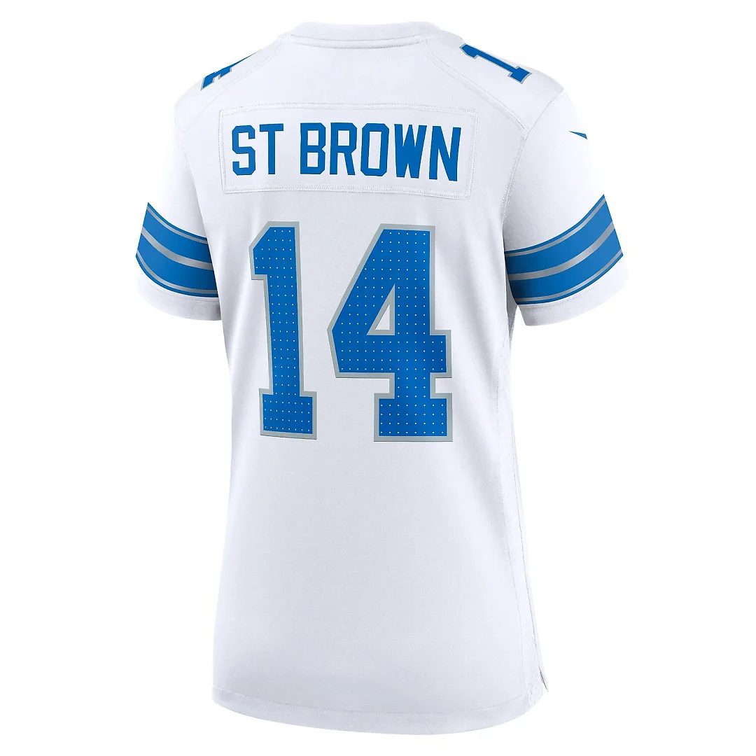 Zennovawear Amon-Ra St. Brown Detroit Lions Women's White Game Jersey - White