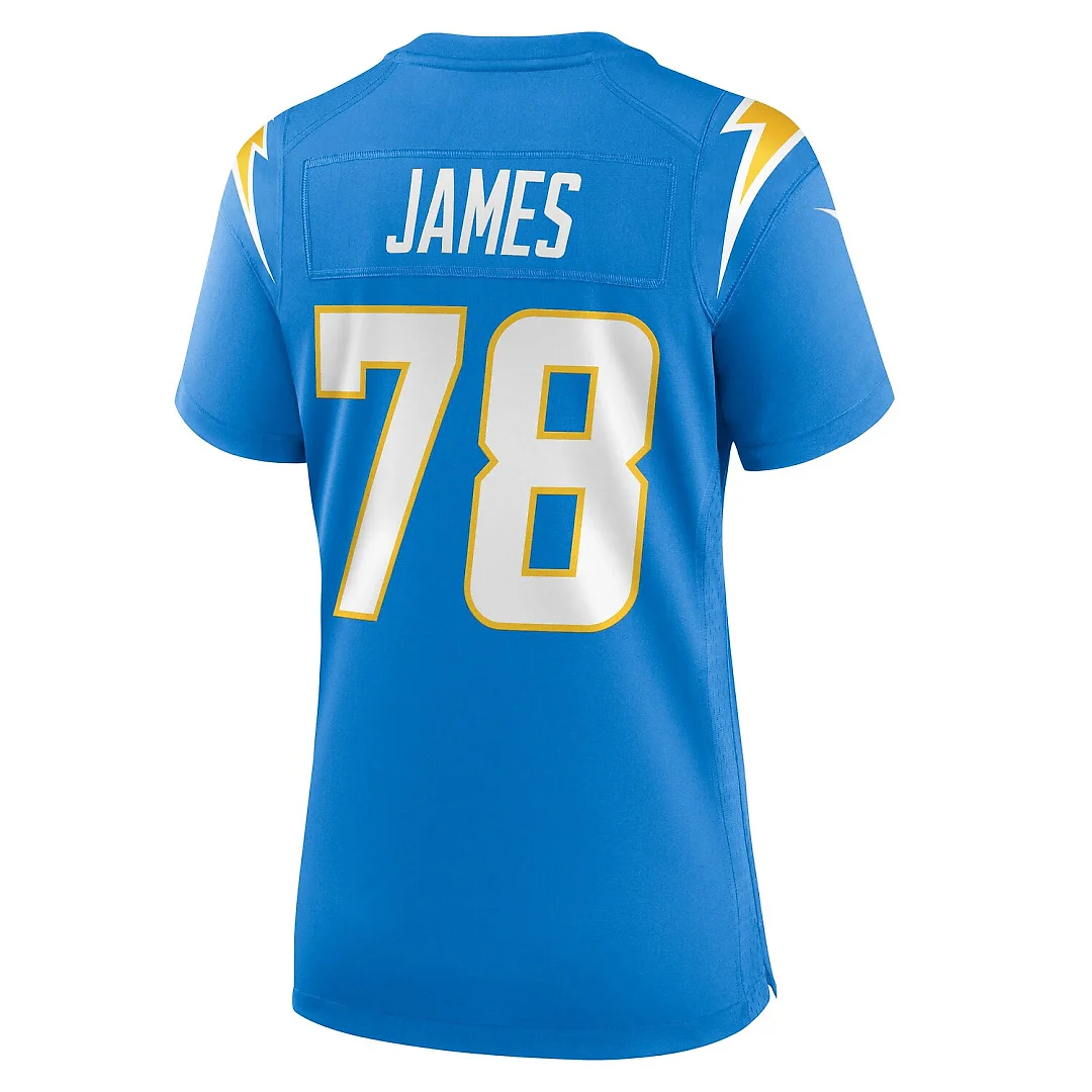 Zennovawear Andre James Los Angeles Chargers Women's Team Game Jersey - Powder Blue