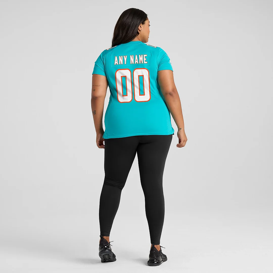 Zennovawear Miami Dolphins Women's Custom Game Jersey - Aqua