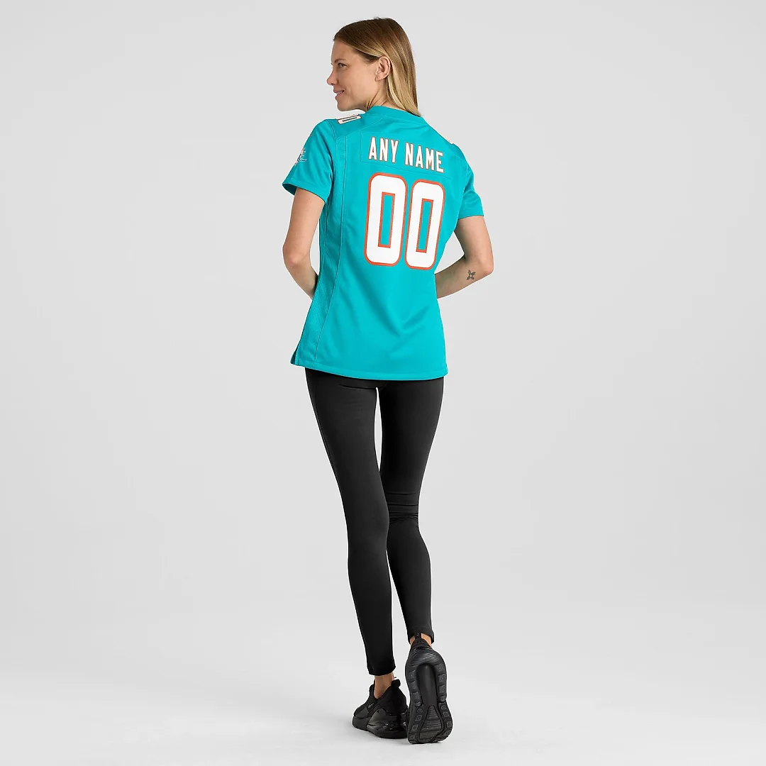 Zennovawear Miami Dolphins Women's Custom Game Jersey - Aqua