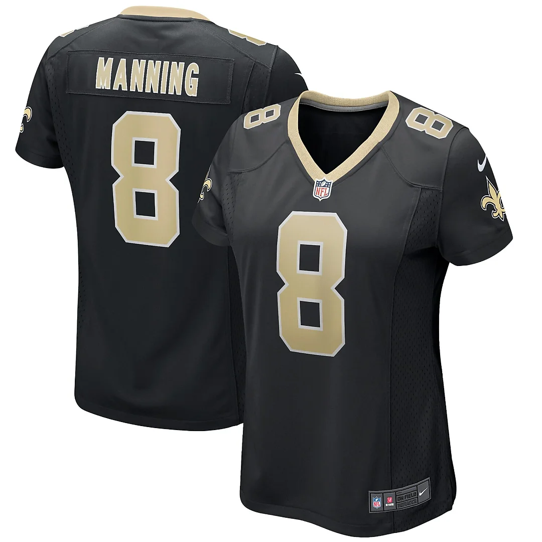 Zennovawear Archie Manning New Orleans Saints Women's Game Retired Player Jersey - Black