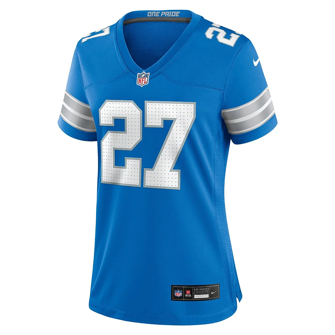 Zennovawear Arthur Maulet Detroit Lions Women's Team Game Jersey - Blue
