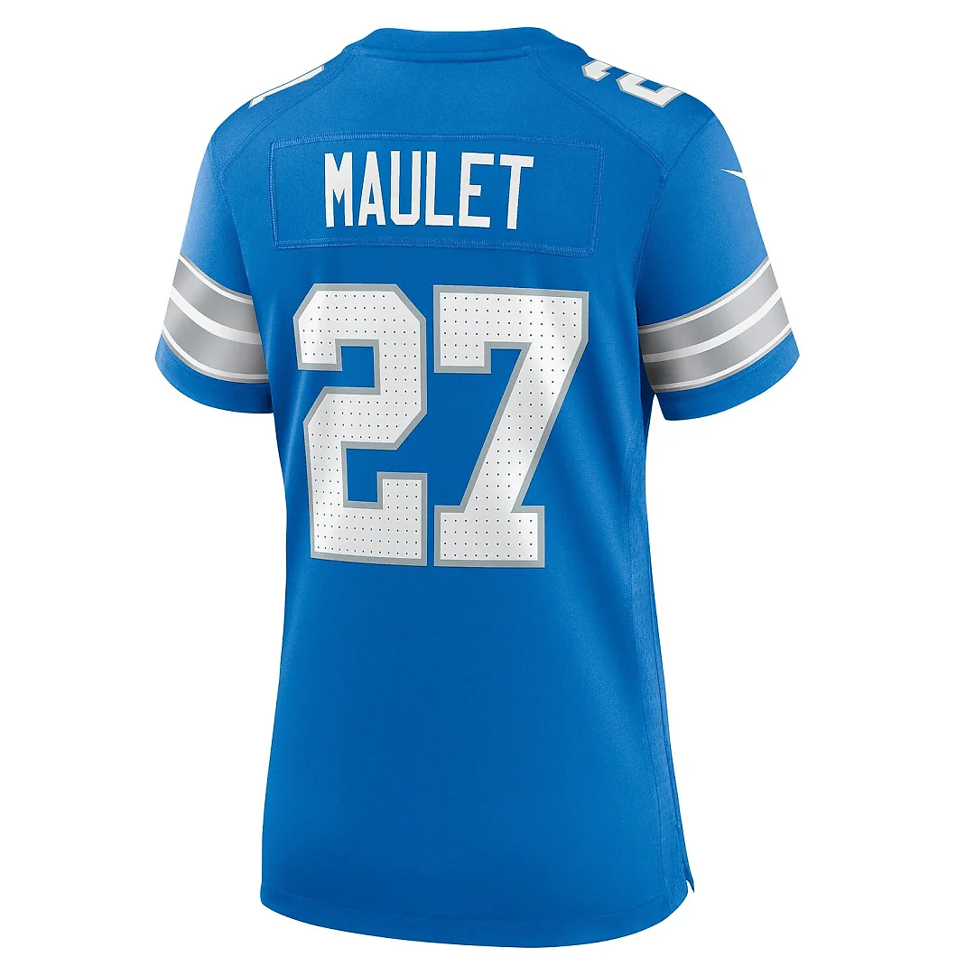 Zennovawear Arthur Maulet Detroit Lions Women's Team Game Jersey - Blue