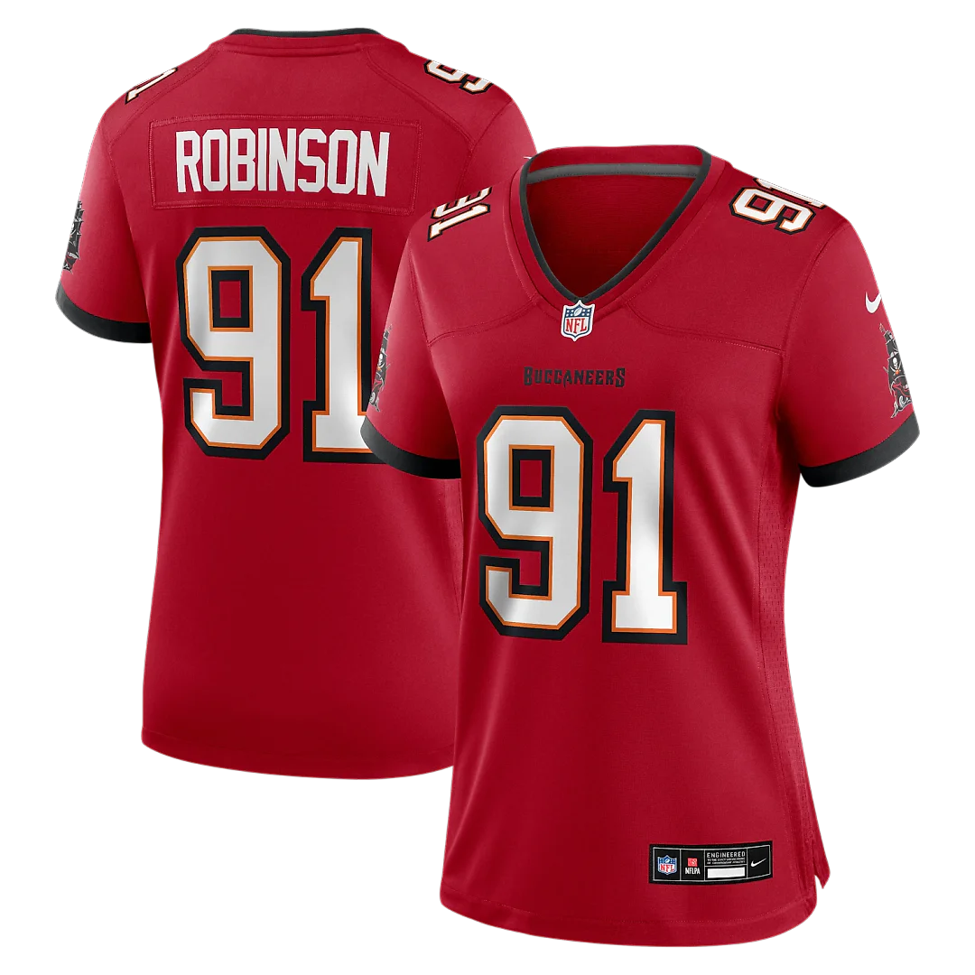 Zennovawear A'Shawn Robinson Tampa Bay Buccaneers Women's Team Game Jersey - Red