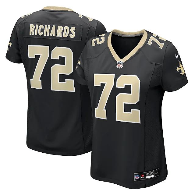 Zennovawear Asim Richards New Orleans Saints Women's Team Game Jersey - Black