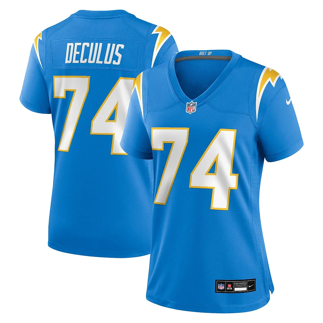 Zennovawear Austin Deculus Los Angeles Chargers Women's Team Game Jersey - Powder Blue