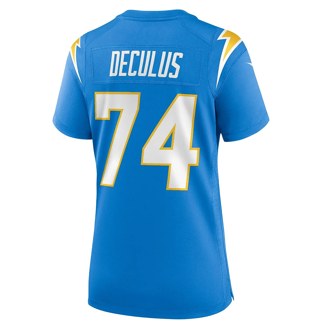 Zennovawear Austin Deculus Los Angeles Chargers Women's Team Game Jersey - Powder Blue
