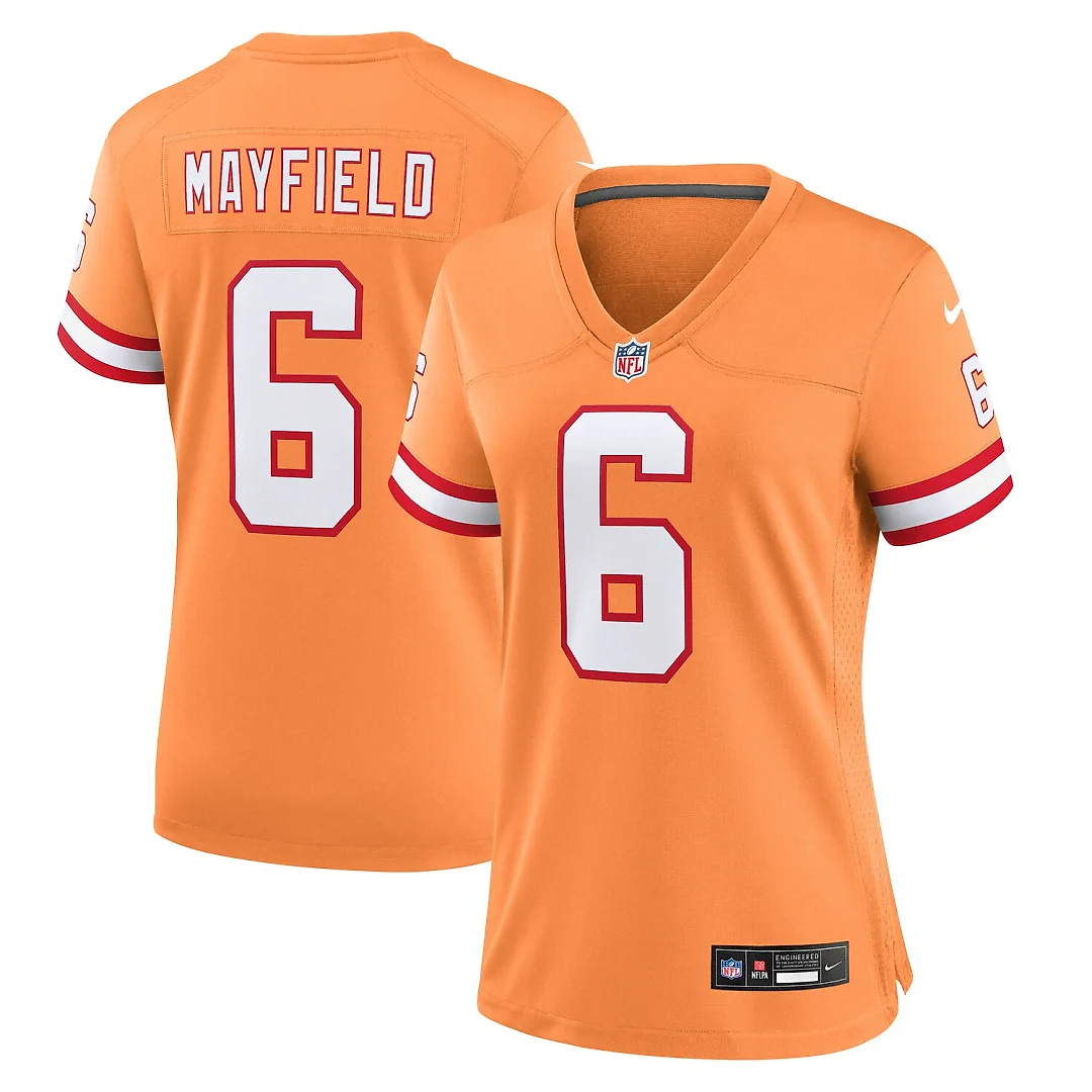 Zennovawear Baker Mayfield Tampa Bay Buccaneers Women's Throwback Game Jersey - Orange