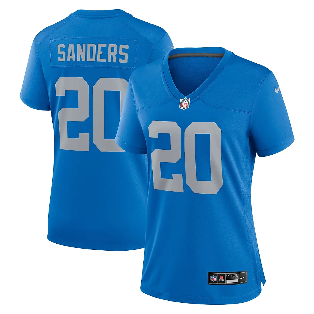 Zennovawear Barry Sanders Detroit Lions Women's Alternate Game Jersey - Blue