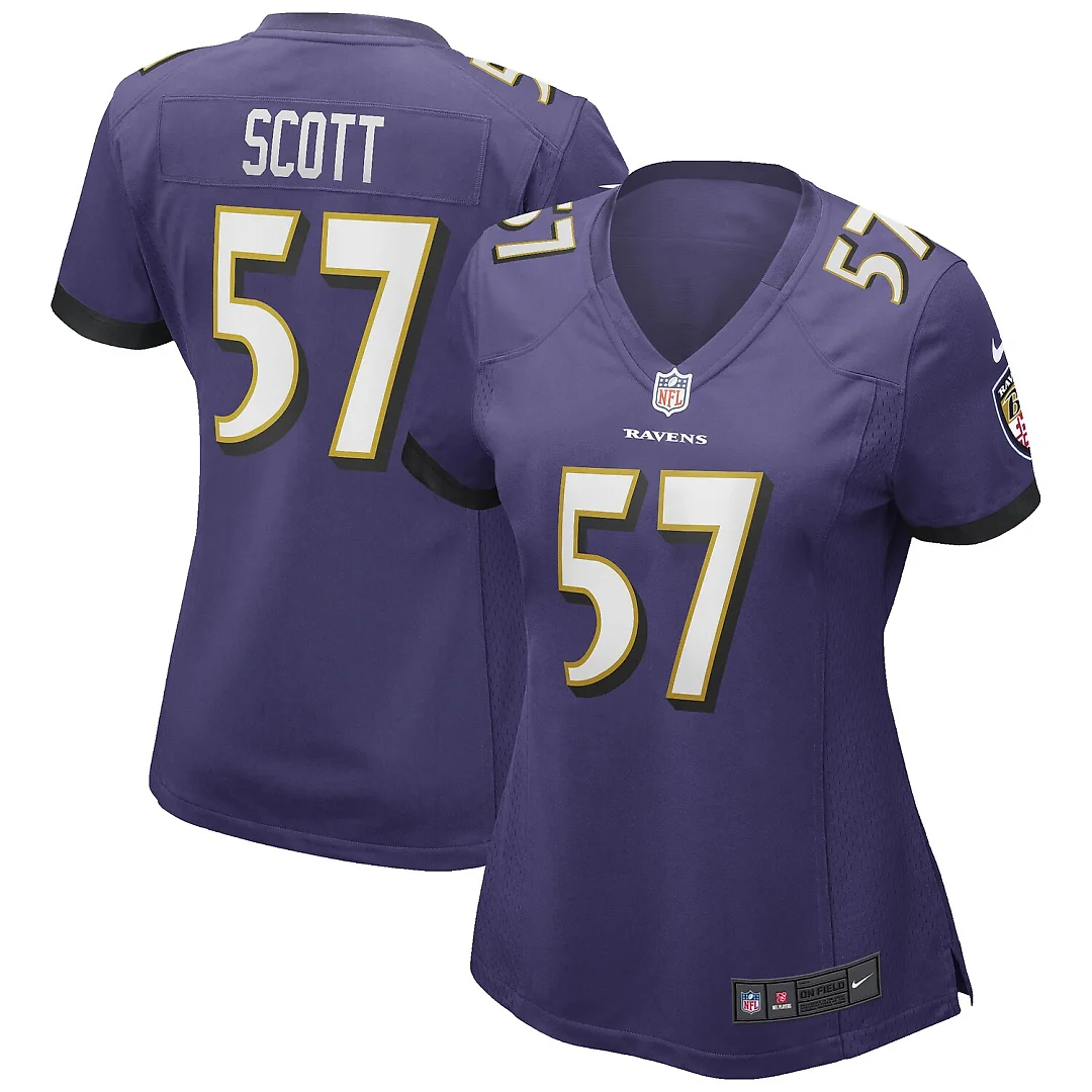 Zennovawear Bart Scott Baltimore Ravens Women's Game Retired Player Jersey - Purple