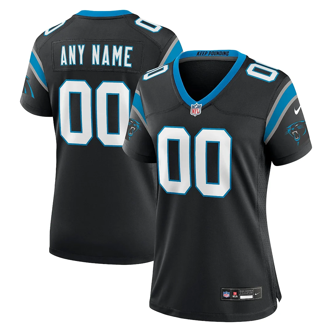 Zennovawear Carolina Panthers Women's Custom Game Jersey - Black