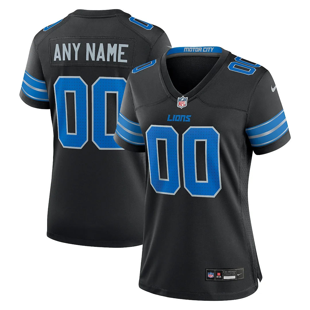 Zennovawear Detroit Lions Women's Alternate Custom Game Jersey - Black