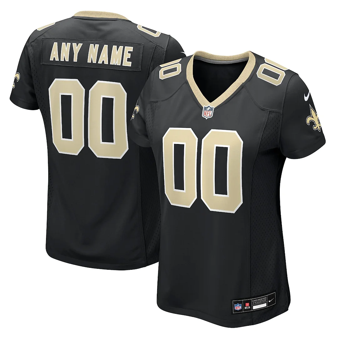 Zennovawear New Orleans Saints Women's Custom Game Jersey - Black