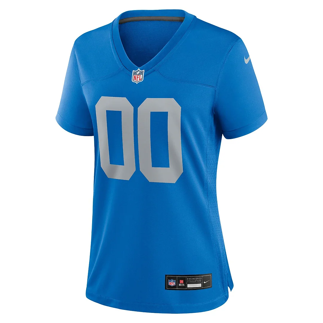 Zennovawear Detroit Lions Women's Alternate Custom Game Jersey - Blue
