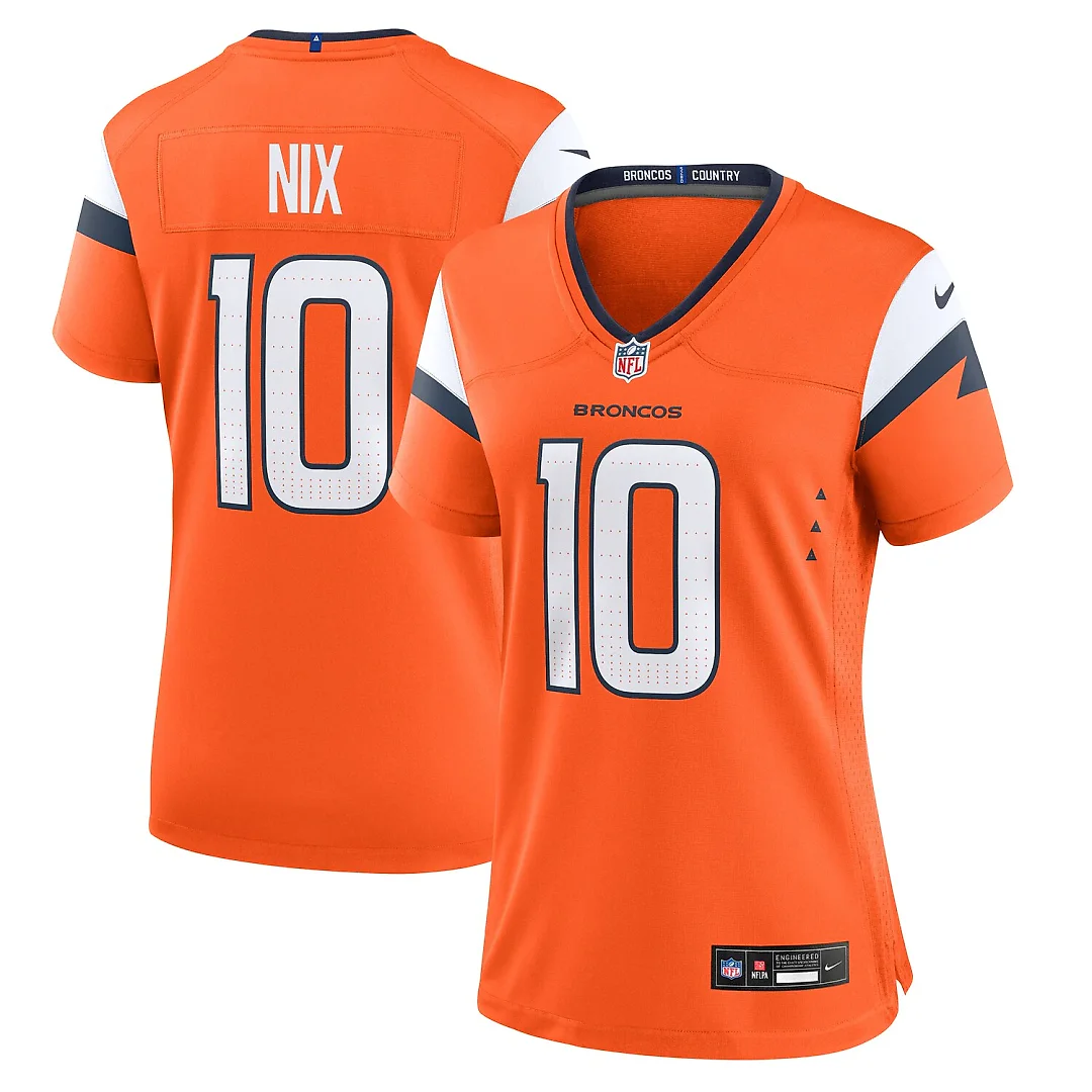 Zennovawear Bo Nix Denver Broncos Women's Game Jersey - Orange