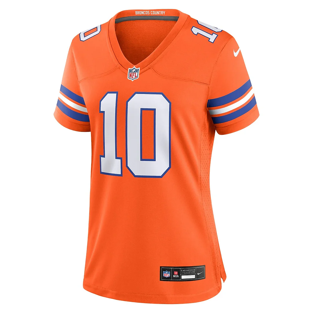 Zennovawear Bo Nix Denver Broncos Women's Mile High Collection 1977 Throwback Player Game Jersey - Orange