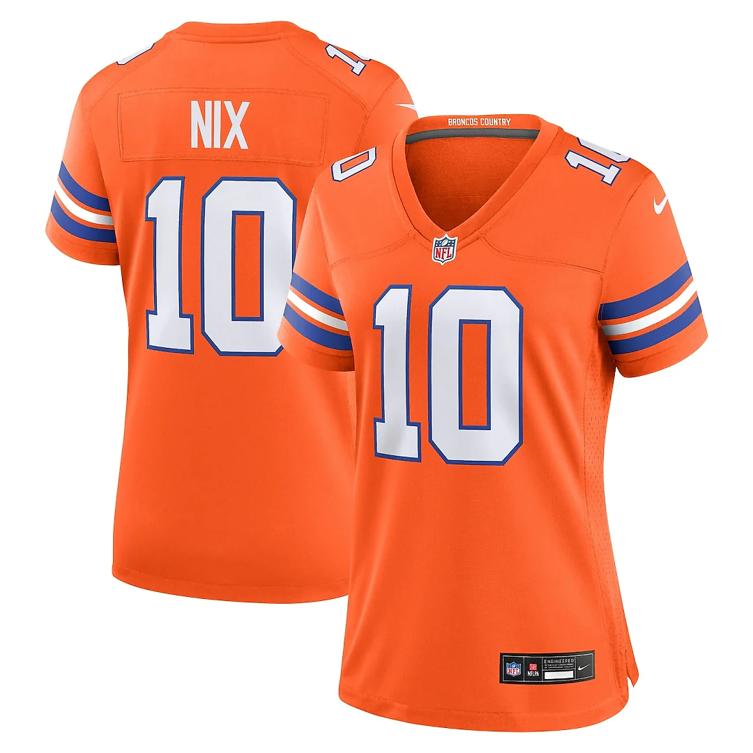 Zennovawear Bo Nix Denver Broncos Women's Mile High Collection 1977 Throwback Player Game Jersey - Orange