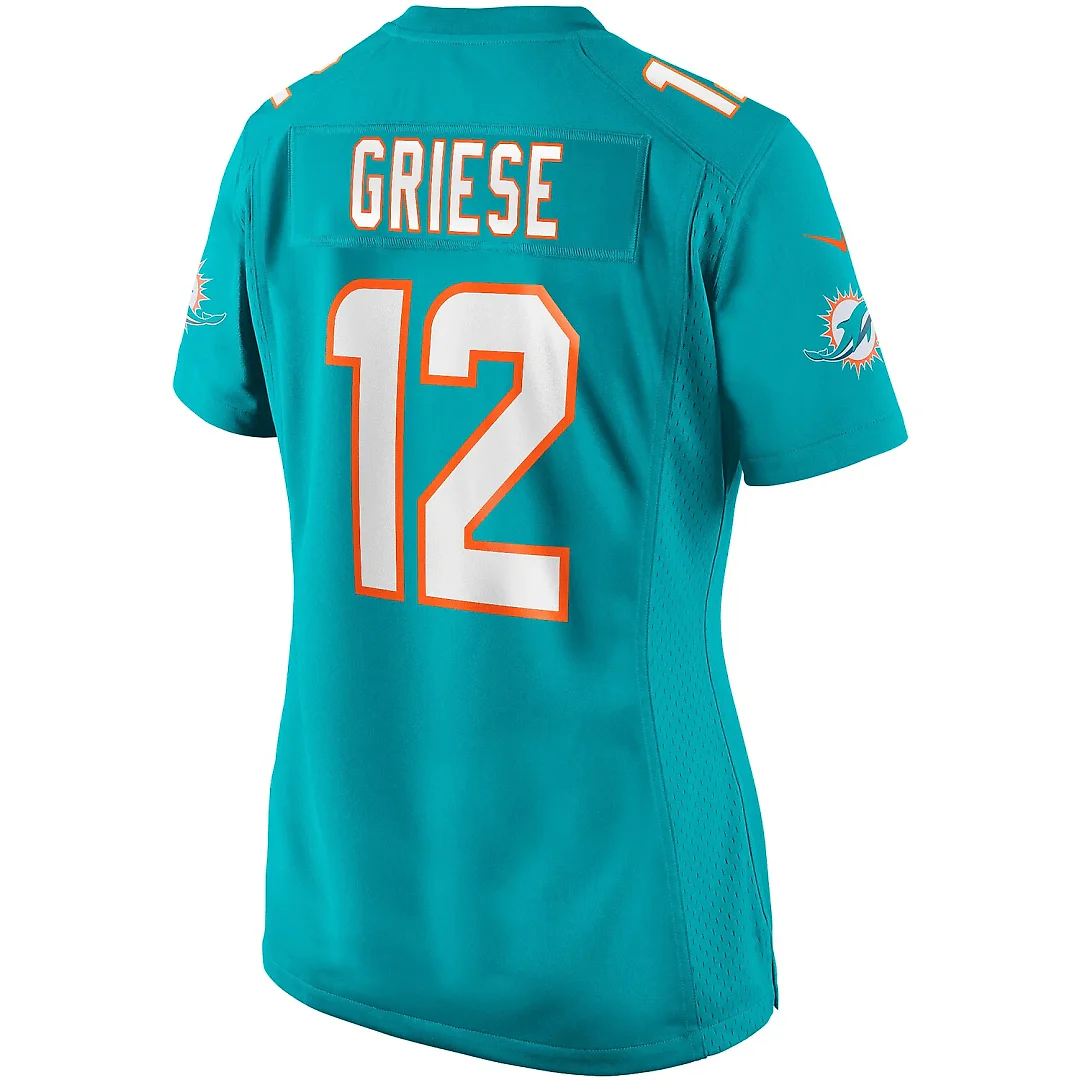 Zennovawear Bob Griese Miami Dolphins Women's Game Retired Player Jersey - Aqua