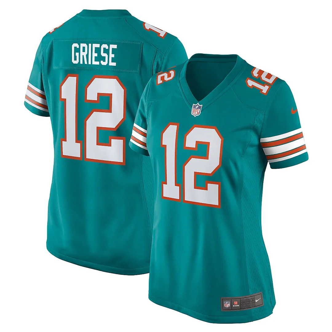 Zennovawear Bob Griese Miami Dolphins Women's Retired Player Jersey - Aqua