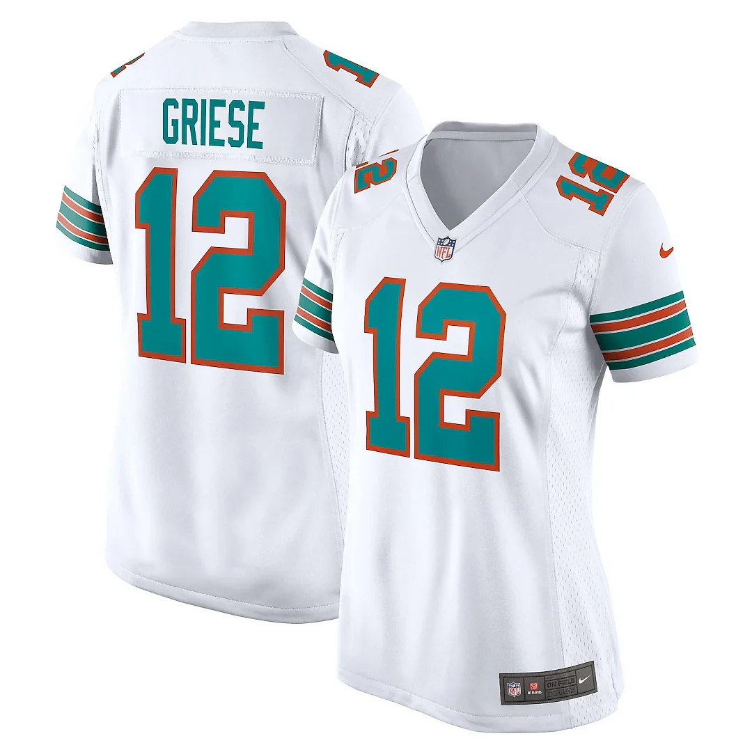 Zennovawear Bob Griese Miami Dolphins Women's Retired Player Jersey - White