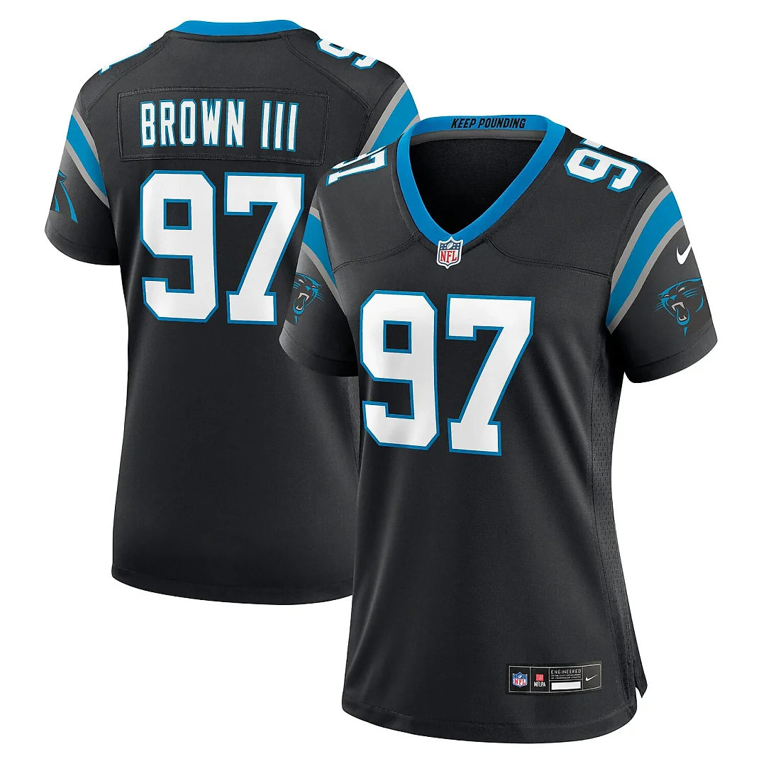 Zennovawear Bobby Brown III Carolina Panthers Women's Team Game Jersey - Black