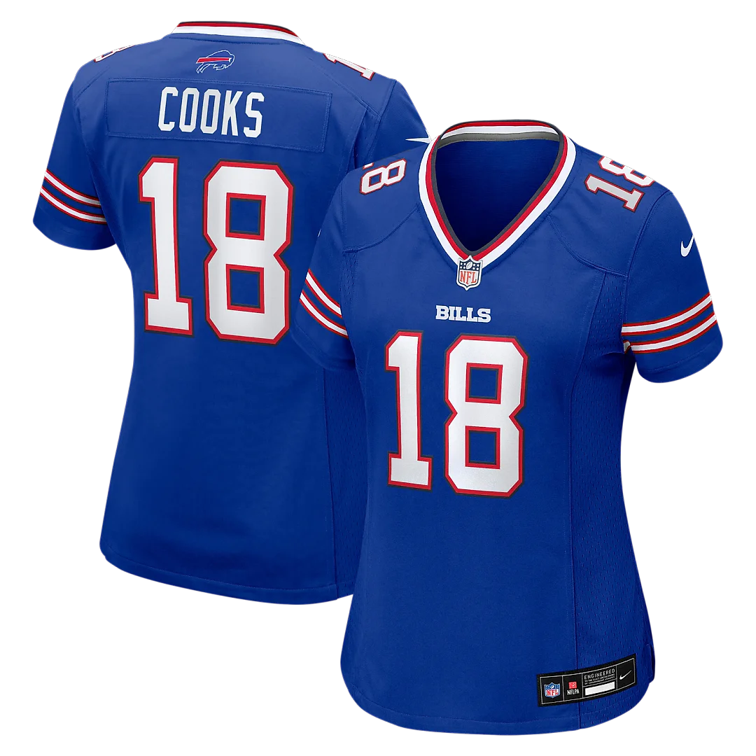 Zennovawear Brandin Cooks Buffalo Bills Women's Team Game Jersey - Royal