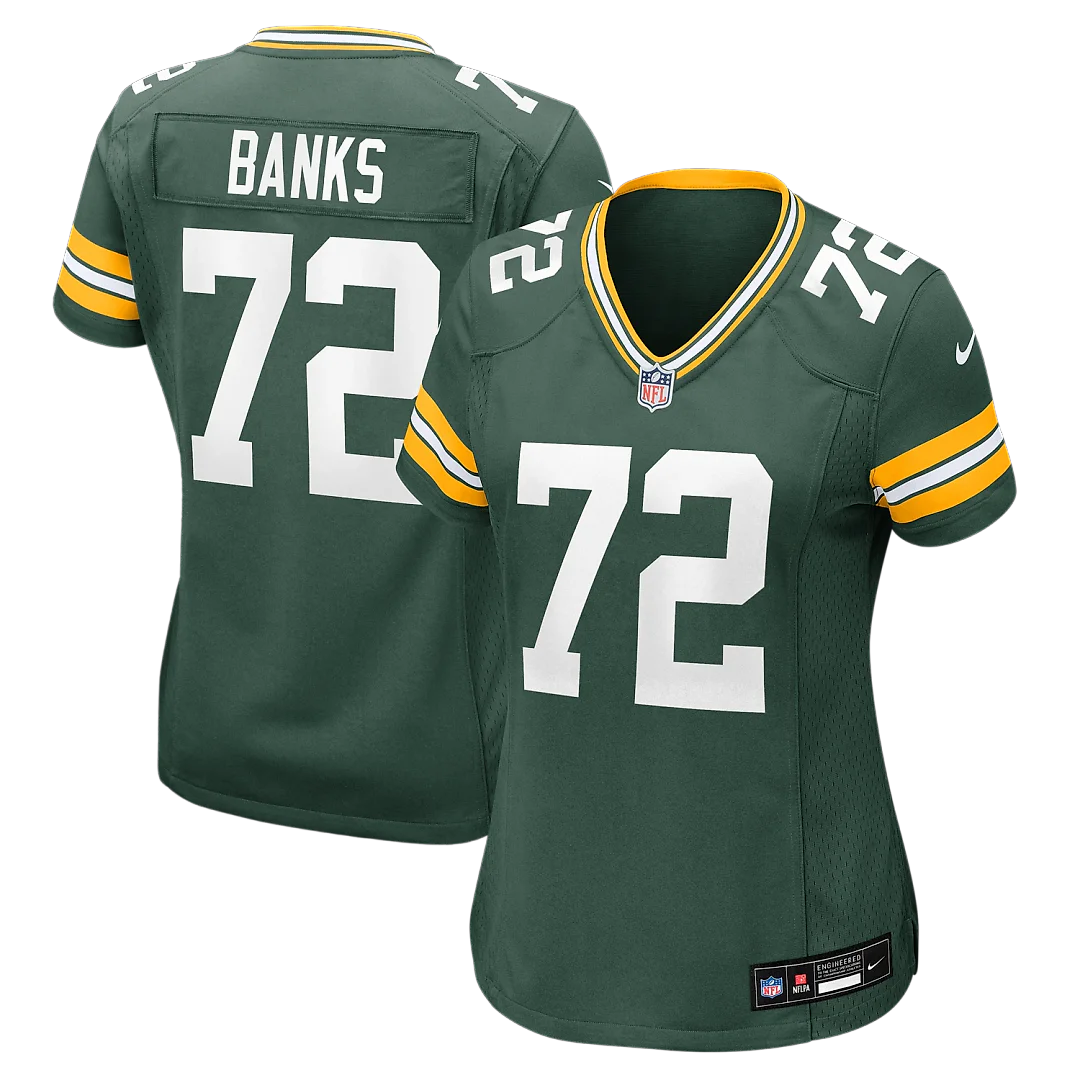Zennovawear Brant Banks Green Bay Packers Women's Team Game Jersey - Green