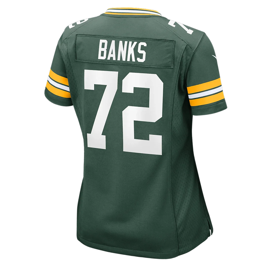 Zennovawear Brant Banks Green Bay Packers Women's Team Game Jersey - Green