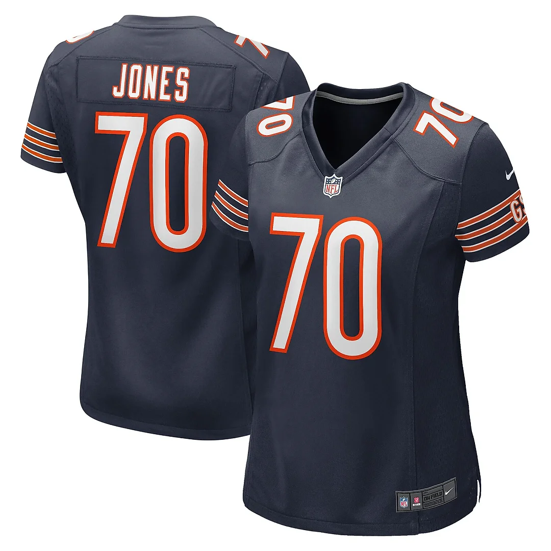 Zennovawear Braxton Jones Chicago Bears Women's Game Player Jersey - Navy