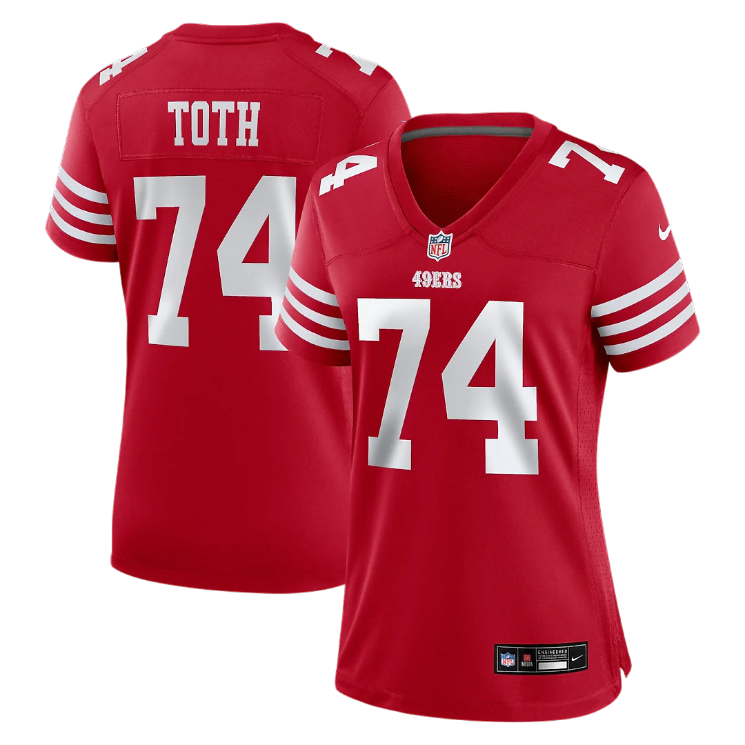 Zennovawear Brett Toth San Francisco 49ers Women's Team Game Jersey - Scarlet