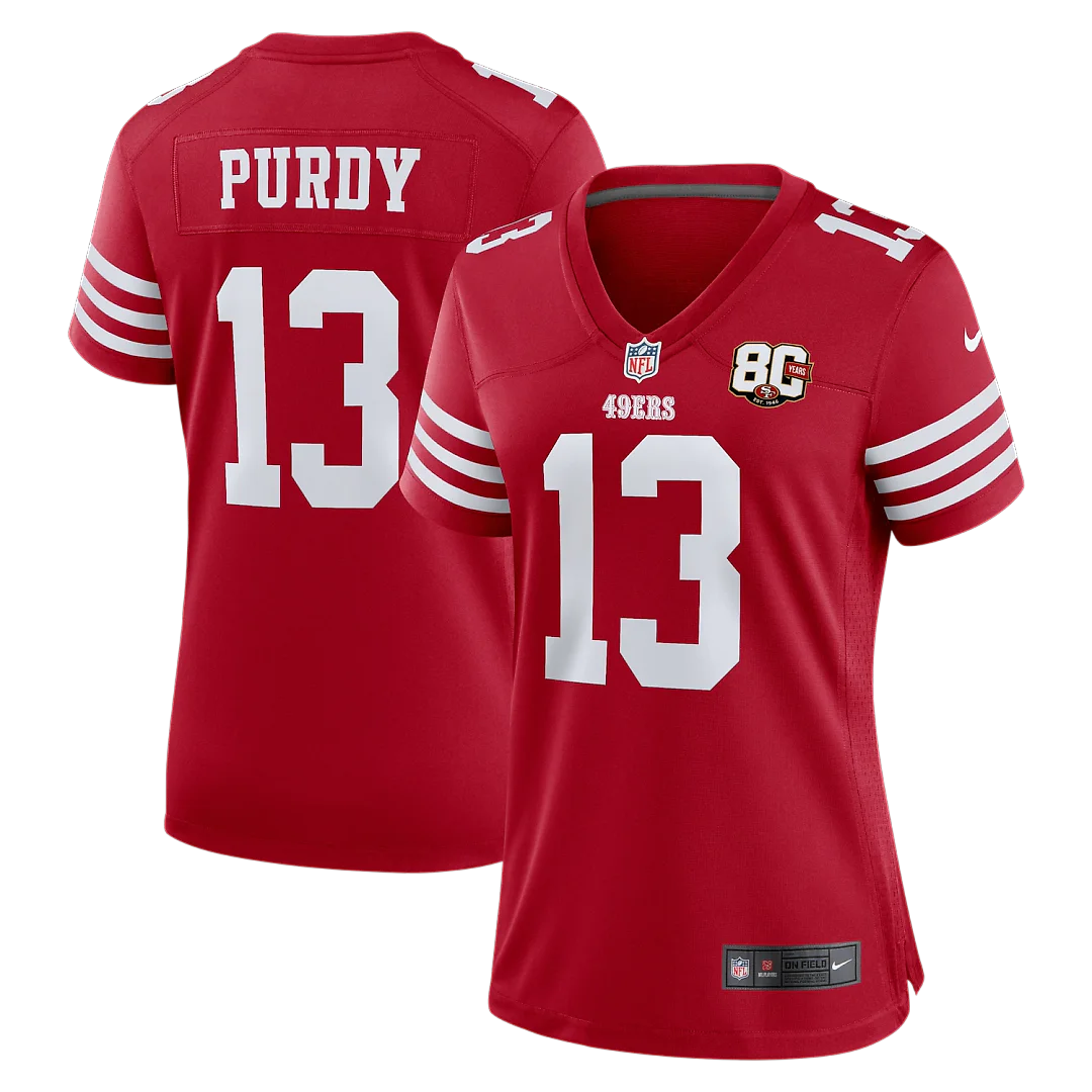 Zennovawear Brock Purdy San Francisco 49ers Women's 80th Anniversary Game Jersey - Scarlet