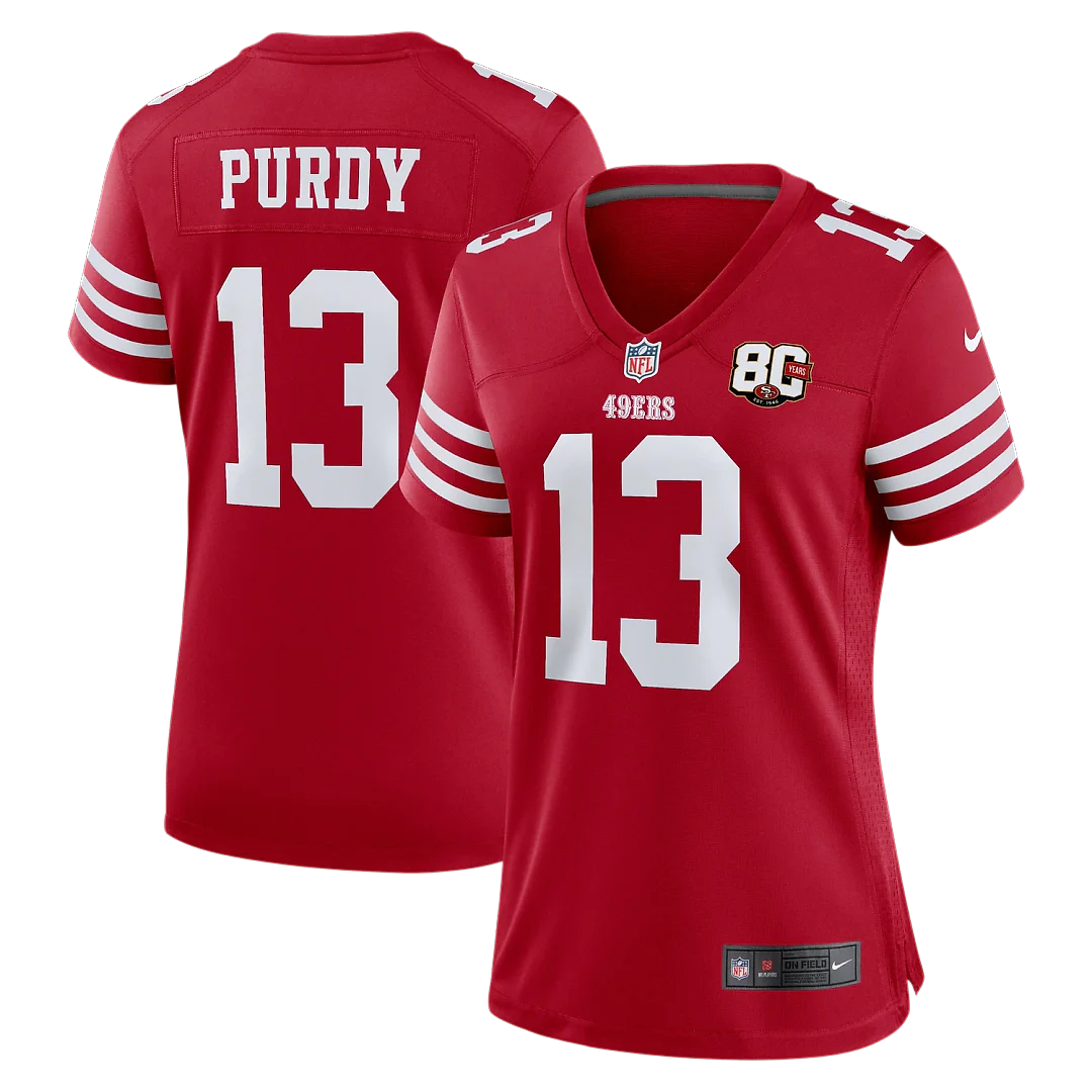 Zennovawear Brock Purdy San Francisco 49ers Women's 80th Anniversary Game Jersey - Scarlet