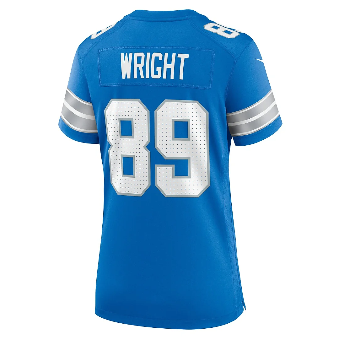 Zennovawear Brock Wright Detroit Lions Women's Team Game Jersey - Blue